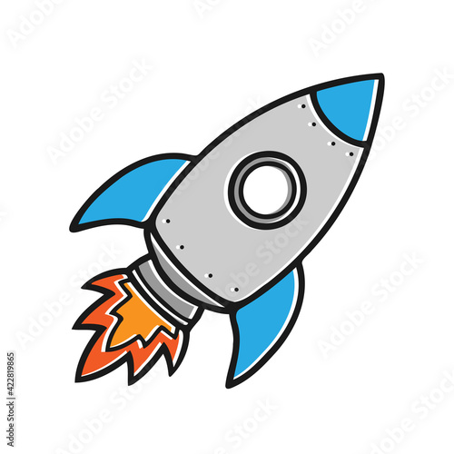 Vektor Rakete blau - Zukunft   Motivation   Startup   Anfang   Ziel   Vision