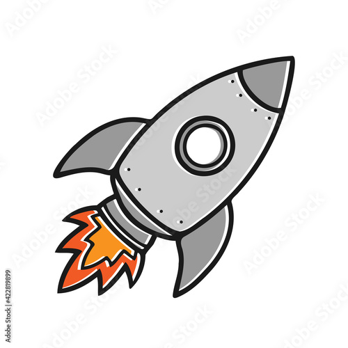 Vektor Rakete grau - Zukunft / Motivation / Startup / Anfang / Ziel / Vision