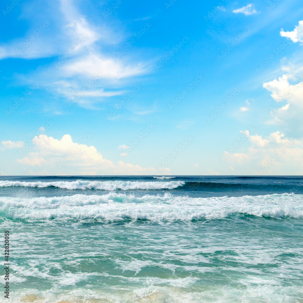 Beautiful sea and cloudy sky