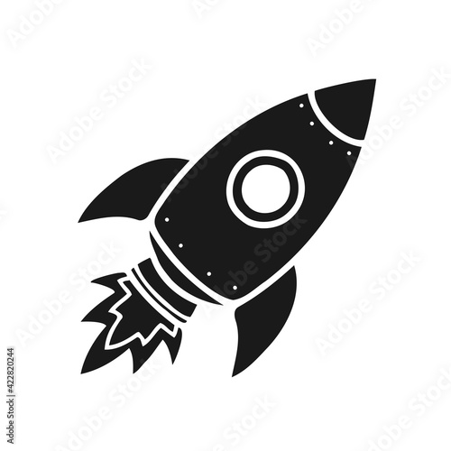 Vektor Rakete schwarz - Zukunft / Motivation / Startup / Anfang / Ziel / Vision