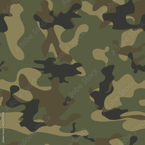 Camouflage vector seamless army pattern for textiles.