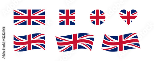 Great Britain set flag. United Kingdom isolated flat icon. Vector