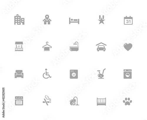 Hotel & Rentals Icons 2 of 2 // 32 pixels Icons White Series - Vector icons designed to work in a 32 pixel grid