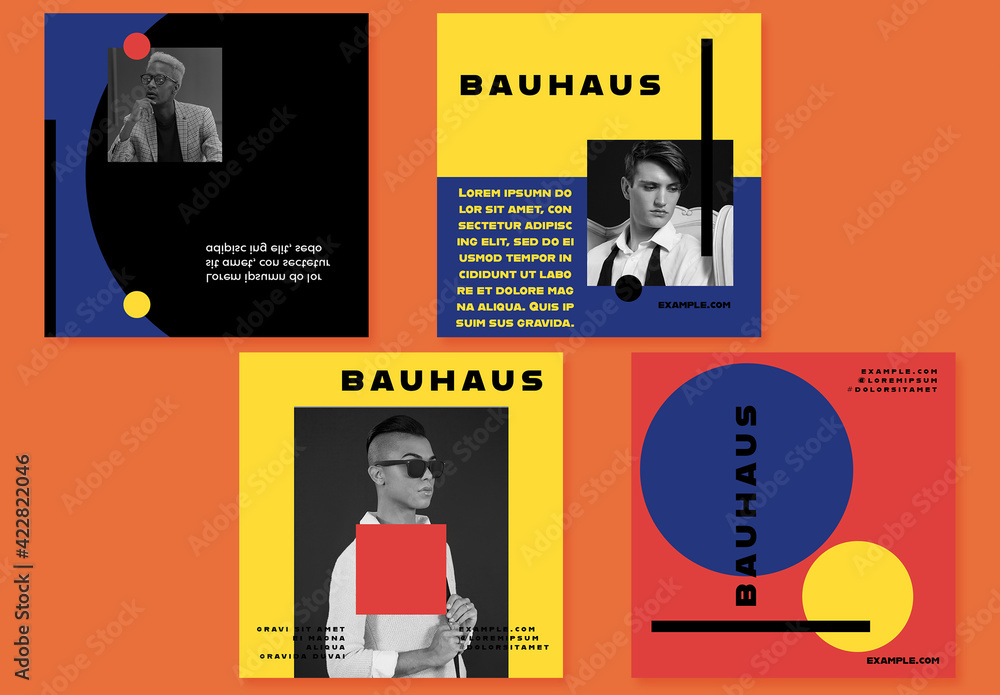 Bauhaus Social Media Set Stock Template | Adobe Stock