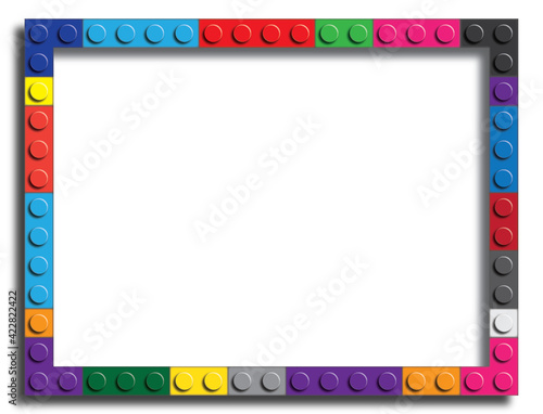 Colorful frame made from building bricks