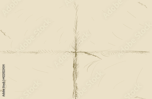 Freehand sketch markings on paper sheet or cardboard, vector