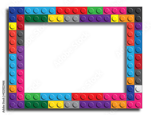Colorful frame made from building bricks