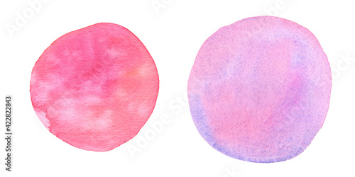 Hand drawn watercolor blots on white background