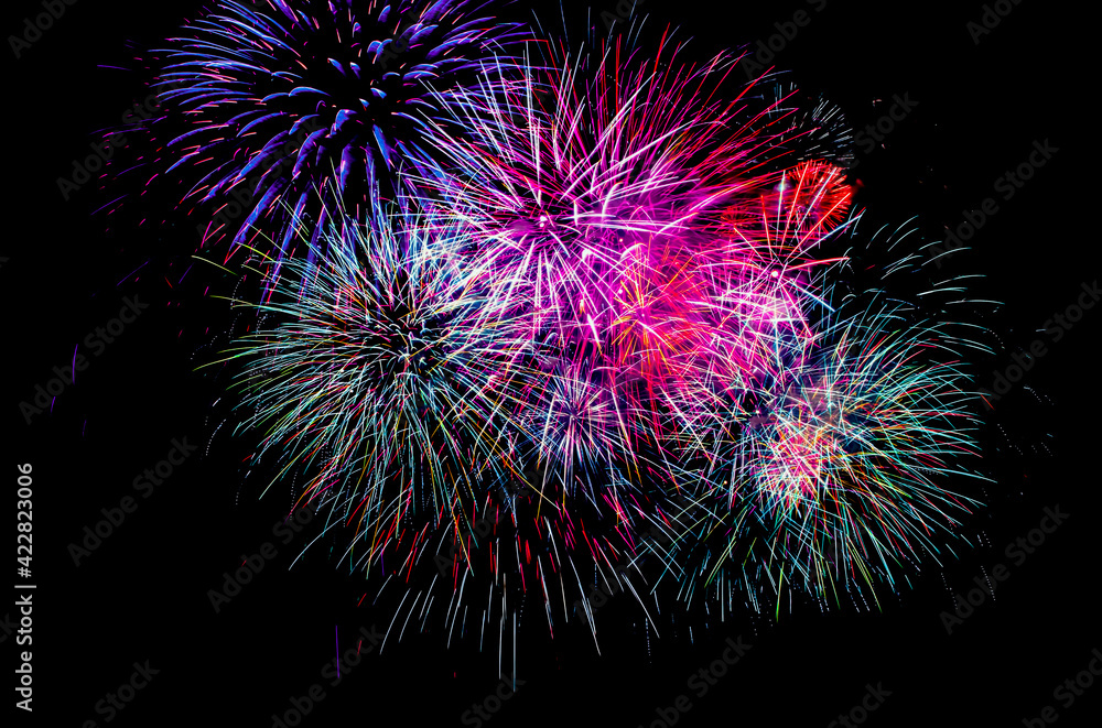 Huge fireworks display in a black sky Huge fireworks display in a black sky