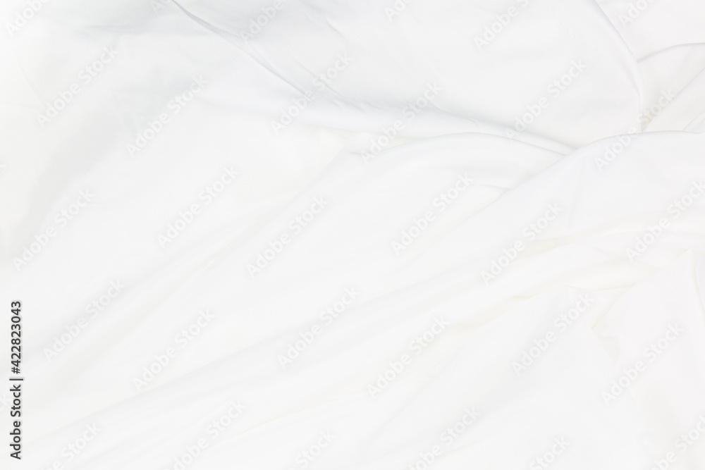 White cloth background abstract with soft waves,Closeup elegant crumpled of white silk fabric cloth background and texture. Luxury background design