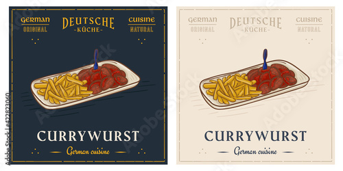 Currywurst with french fries German fast food