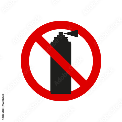 No aerosol, no graffiti spray can sign. Vector illustration isolated on white