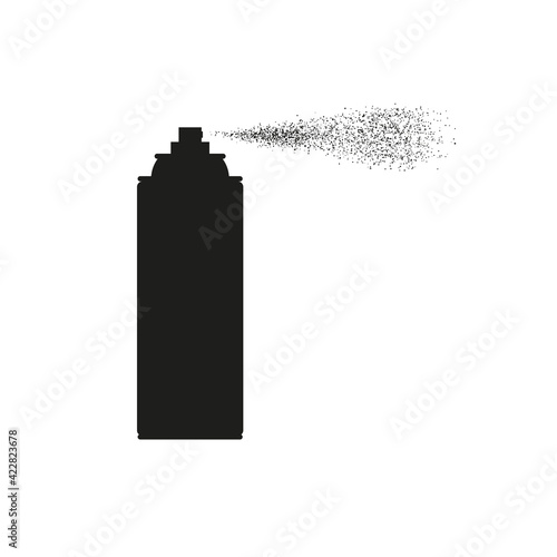 Aerosol spray can silhouette. Vector illustration isolated on white