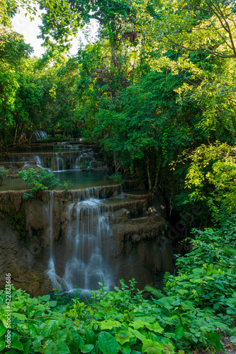 Huay Mae Khamin Waterfall ,Srinakarin Dam National Park,Si Sawat ,Kanchanaburi,Thailand,Soft focus, © banjongseal324