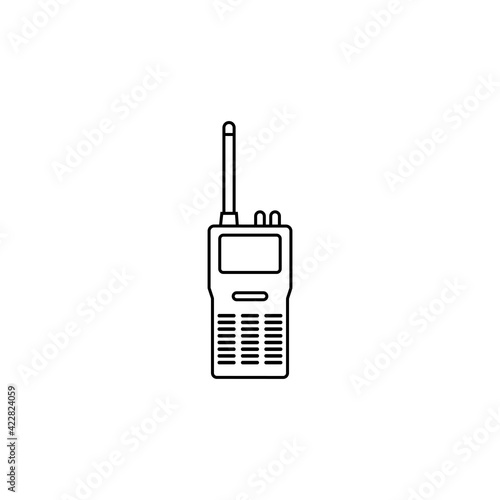 Black icon old walkie-talkie sign. Vector illustration eps 10