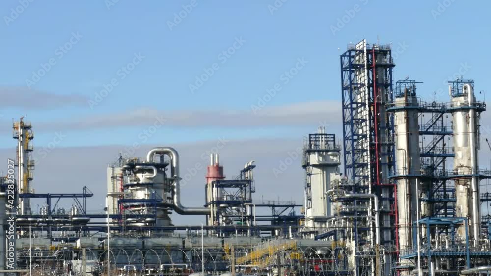 Oil refinery in Kaotna-Moscow against the background of the bare sky Oil refinery in Kaotna-Moscow against the background of the bare sky