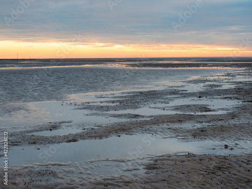 Nieders  chsisches Wattenmeer vor Cuxhaven Sahlenburg bei Ebbe  Deutschland