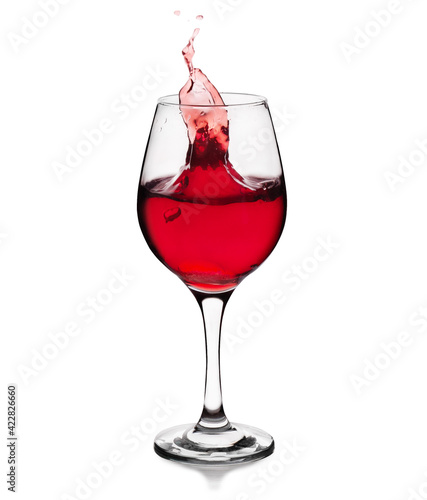 A glass of wine isolated on white background