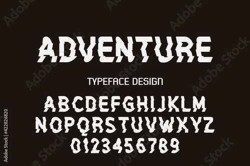 typeface vector design, alphabet font, gray and white style