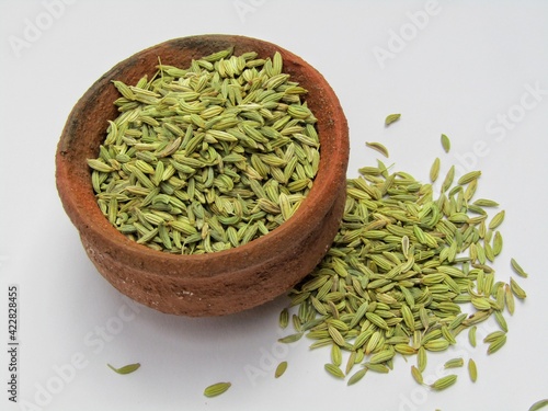Fennel seeds on a pot
