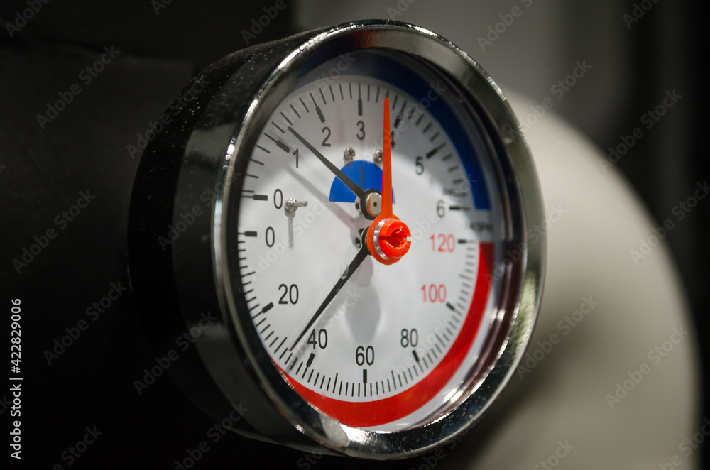 measuring pressure instrument manometer close up