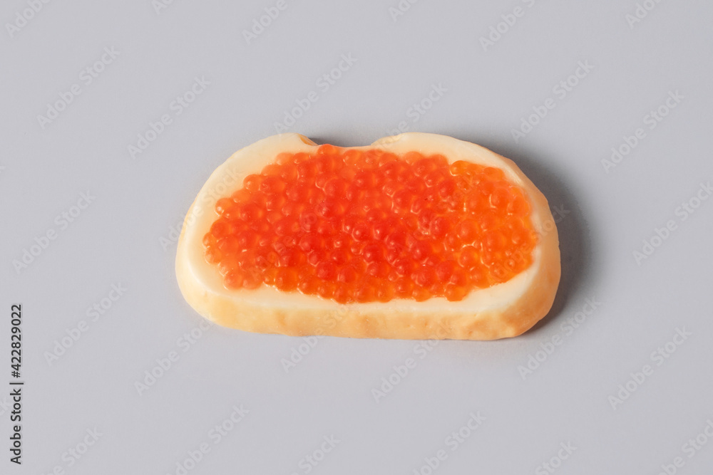 Soap in the form of a sandwich with red caviar Soap in the form of a sandwich with red caviar