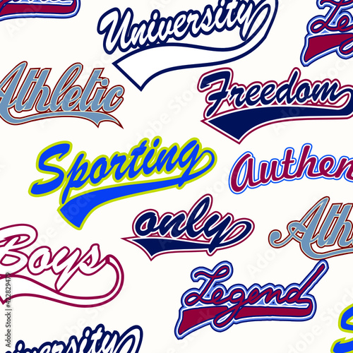 Vintage labels athletic sport typography, t-shirt graphics, vectors