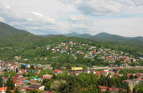 The mountainous part of the resort village of Lazarevskoye. Sochi, Russia photo