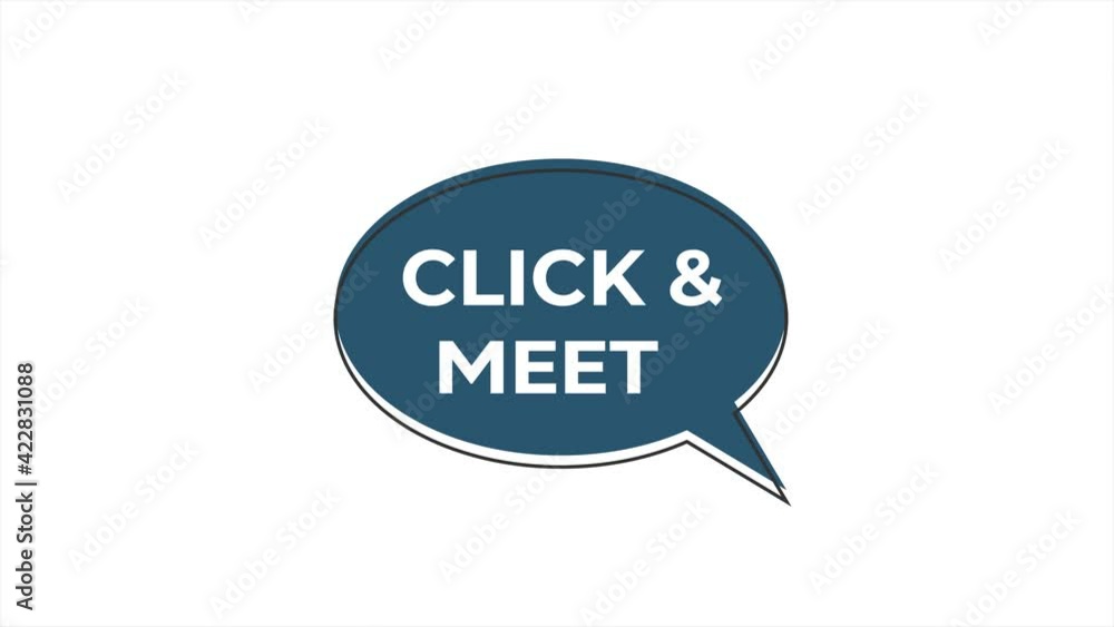Click and meet button for online meeting concept. Online webinar Click and meet button for online meeting concept. Online webinar