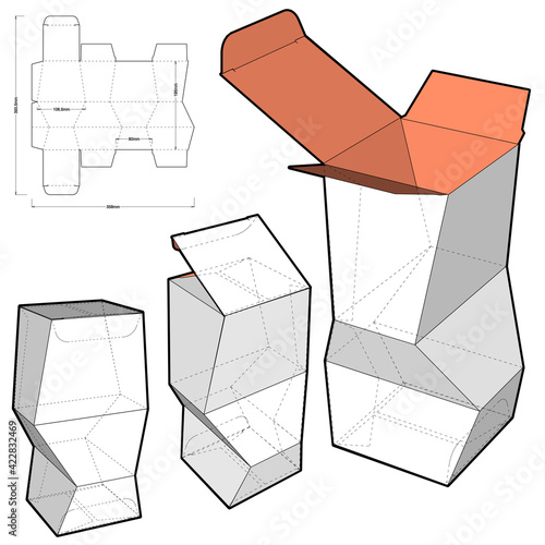 Gift Box and Die-cut Pattern. The .eps file is full scale and fully functional. Prepared for real cardboard production.