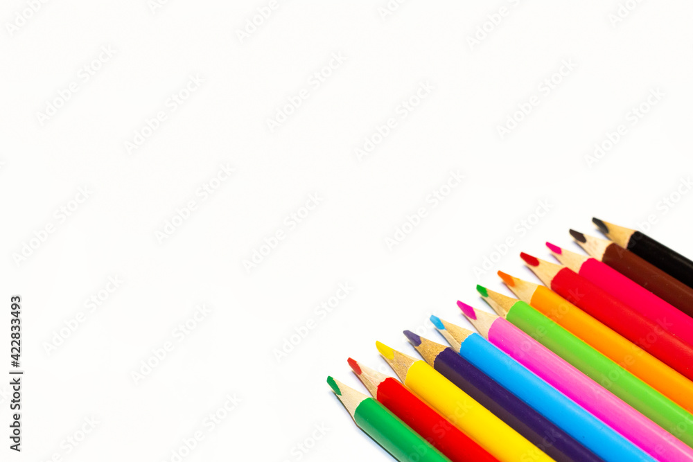 pencils and white background  diversity