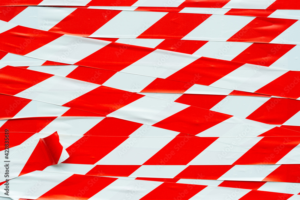 background with safety tape red and white background with safety tape red and white