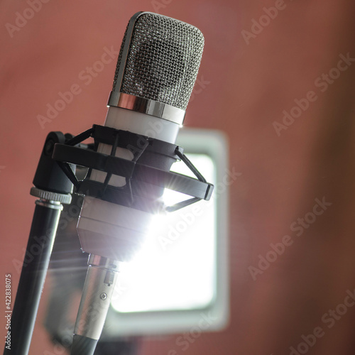 condenser microphone on the background of the included safit photo