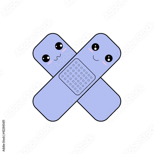logo hurt blue sticker background fix cure equipment sign heal protection adhesive treatment hospital healthy design help aid first medicine pharm symbol bandage plaster care illustration vector