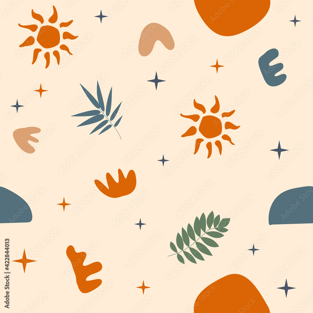 Seamless pattern background. Sunny summer pattern for design wrapping paper, wallpaper, fabric, kid closes textile etc Seamless pattern background. Sunny summer pattern for design wrapping paper, wallpaper, fabric, kid closes textile etc