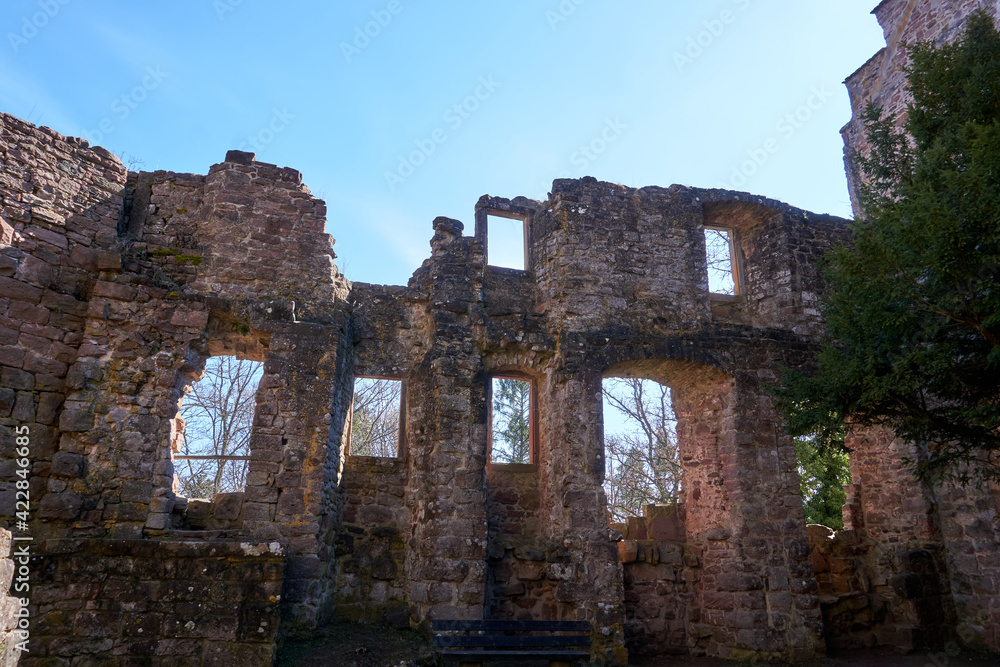 the ruins of a hilltop castle named zavelstein castle in Bad Zavelstein, germany the ruins of a hilltop castle named zavelstein castle in Bad Zavelstein, germany