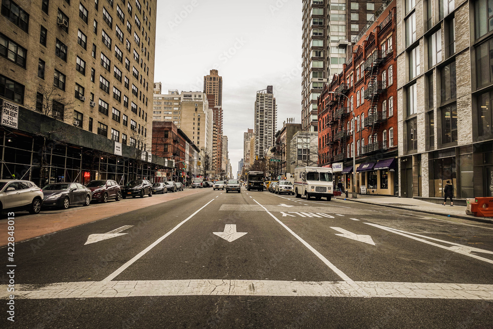 A New York City avenue on the Upper East Side, Manhattan. A New York City avenue on the Upper East Side, Manhattan.