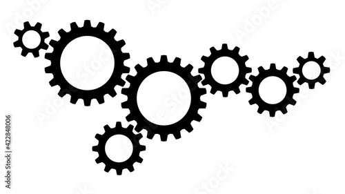 ROTATE GEAR ANIMATION. TECHNICAL CONNECTING. 