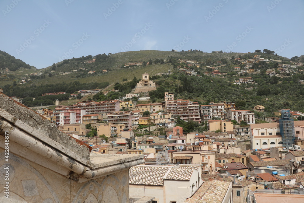View from Santa Maria Nuova Cathedral in Monreale, Sicily Italy