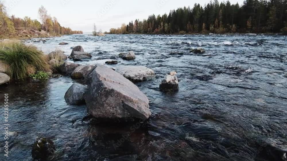 Rough course of the river in the north Rough course of the river in the north