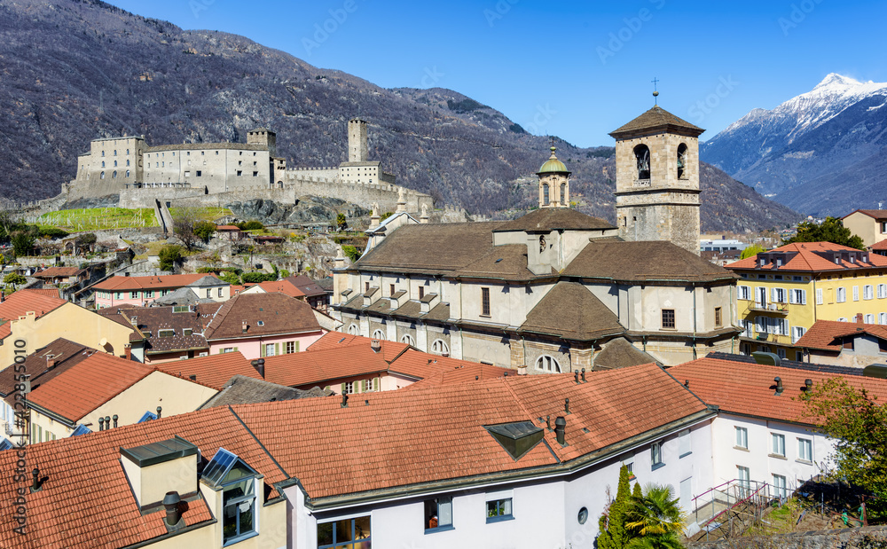Historical Old town of Bellinzona, Switzerland