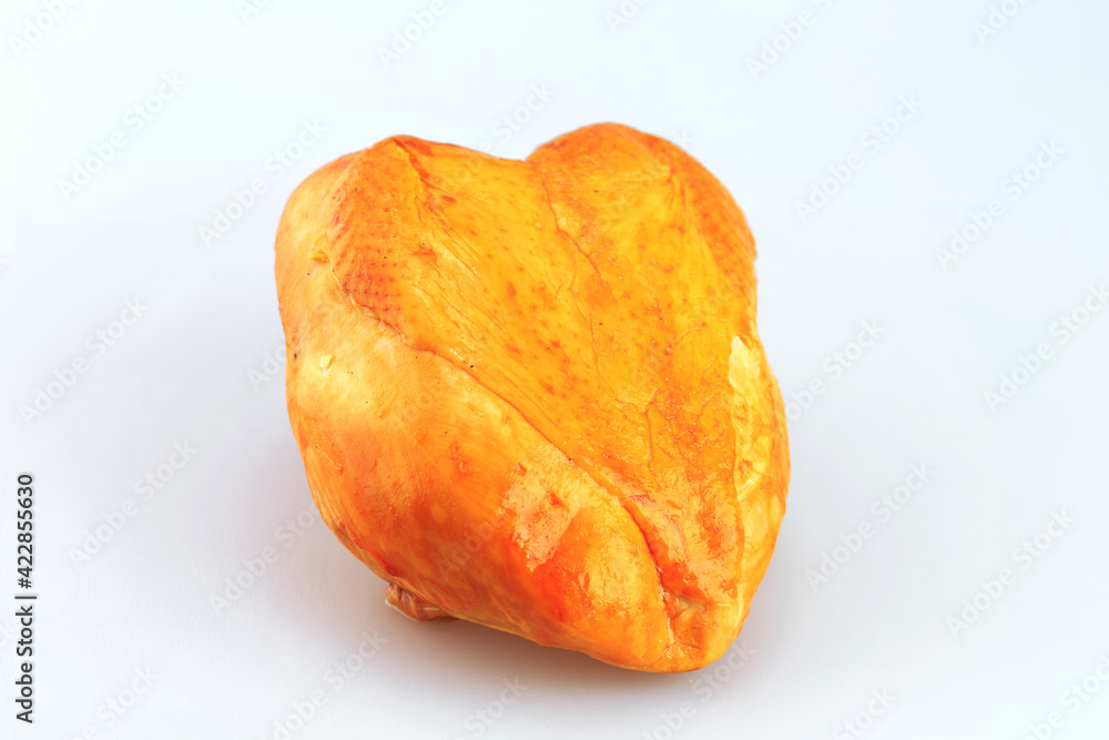 smoked chicken breast on a white background smoked chicken breast on a white background