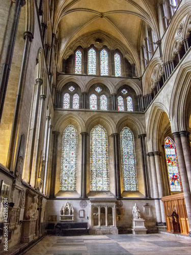 Salisbury Cathedral, formally known as the Cathedral Church of the Blessed Virgin Mary, is an anglican cathedral in Salisbury, England