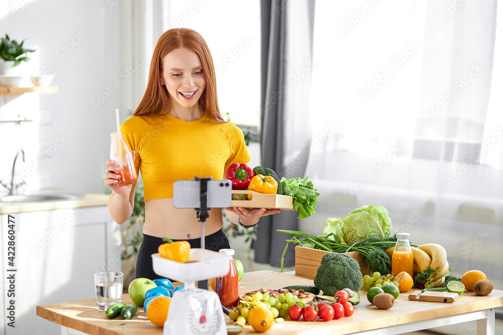 European Lady In Casual Wear Lead Healthy Lifestyle, Talk With Subscribers and Followers During Online Translation European Lady In Casual Wear Lead Healthy Lifestyle, Talk With Subscribers and Followers During Online Translation