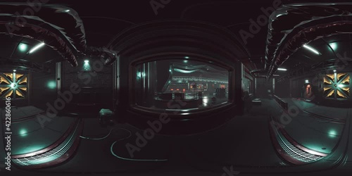 vr360 view of spaceship interior