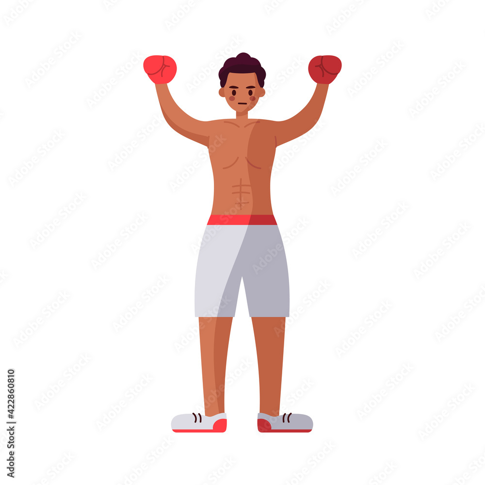 African american boxer. Strong man - Vector illustration African american boxer. Strong man - Vector illustration