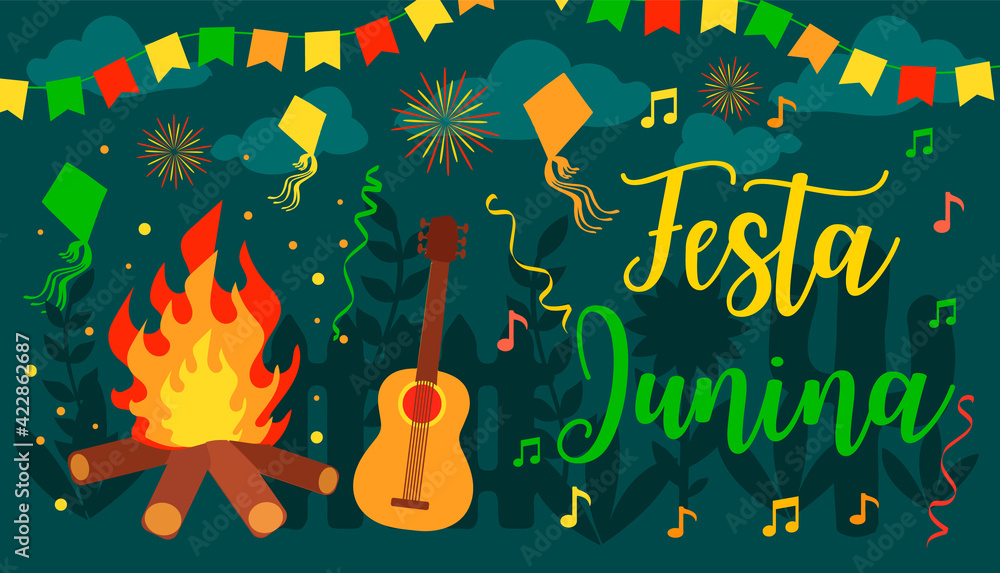 Festa Junina, for Latin American holiday, the June party of Brazil festive vector background Festa Junina, for Latin American holiday, the June party of Brazil festive vector background