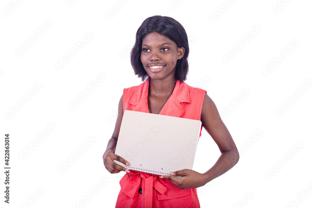 beautiful young woman holding a blank sheet of paper. beautiful young woman holding a blank sheet of paper.