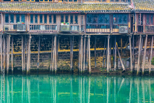 A century-old stilted building in Phoenix Ancient City, Xiangxi, Hunan, China photo