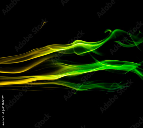 Colored smoke on black background